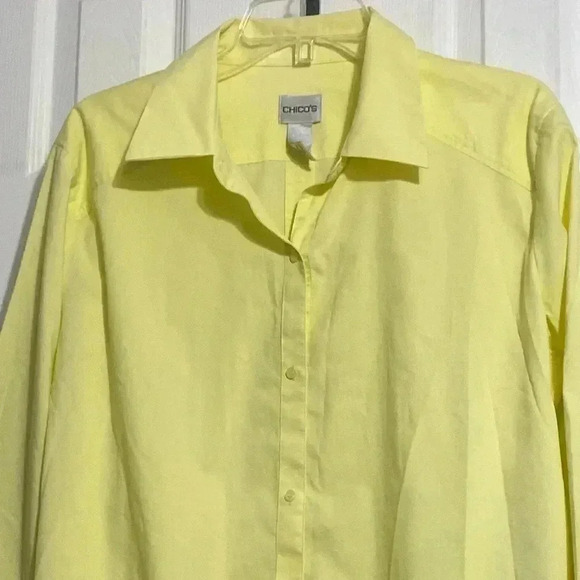 Chicos yellow button down top shirt blouse - Picture 2 of 12